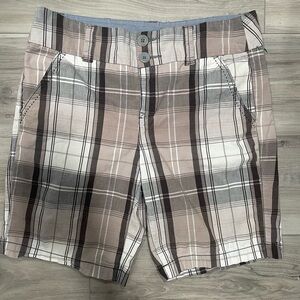 Faded Glory Men's Plaid Shorts in Tan and Brown